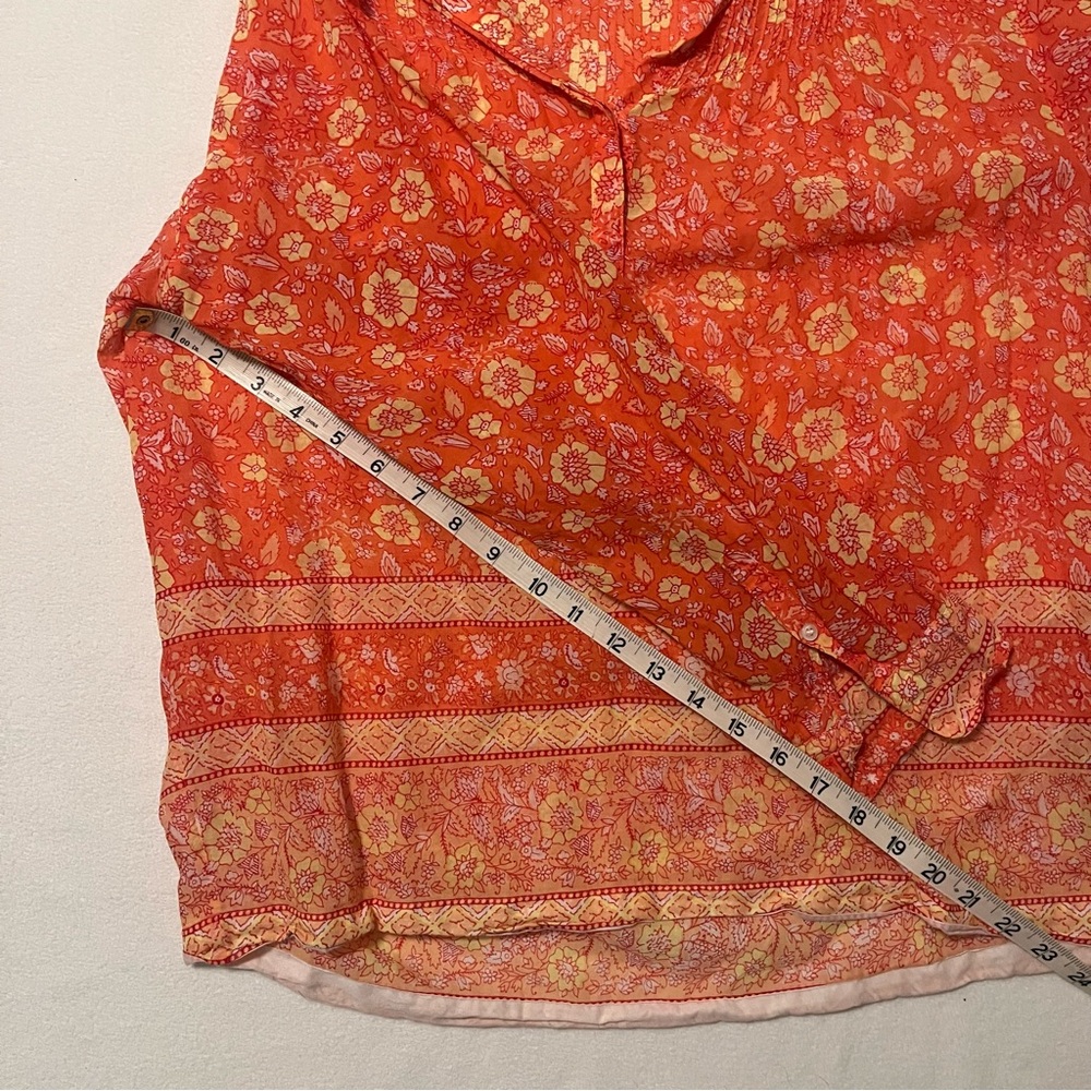 J. Crew Red/Orange Floral Blouse cotton size 8 - Picture 10 of 10